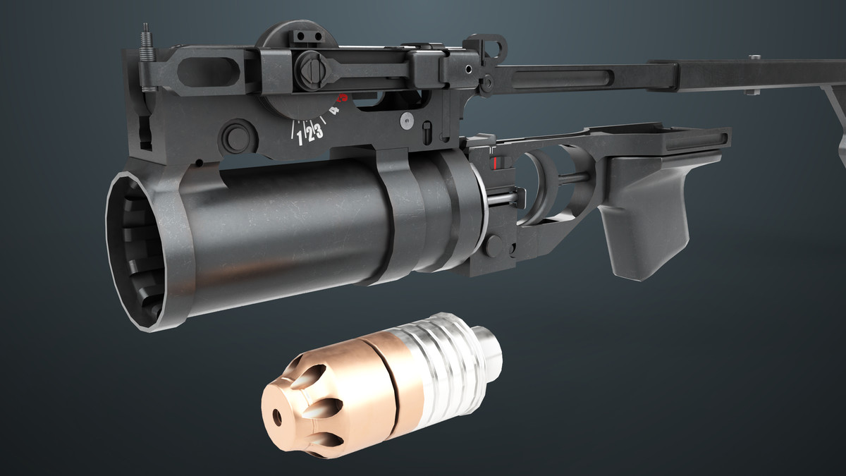 Grenade Launcher 03 Standalone Black URP HDRP Textures