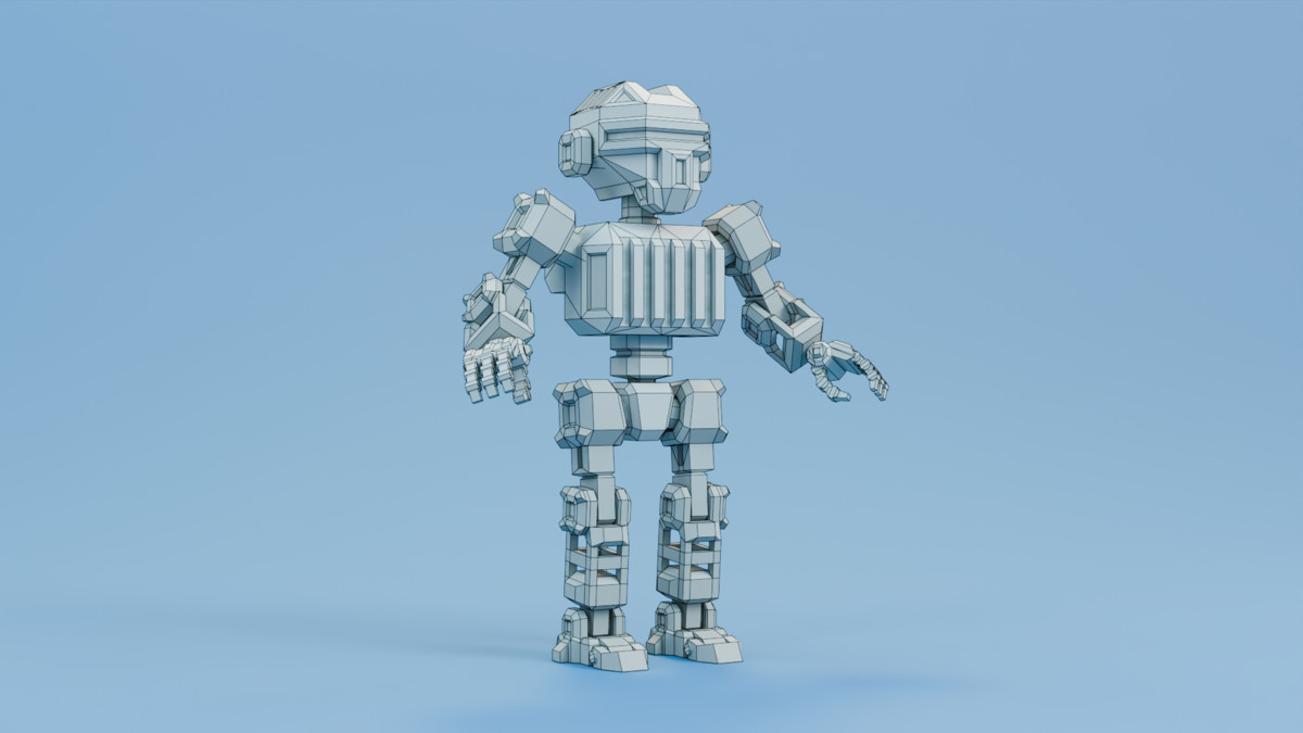 Sci-Fi Robot X-25.3 low-poly stylized