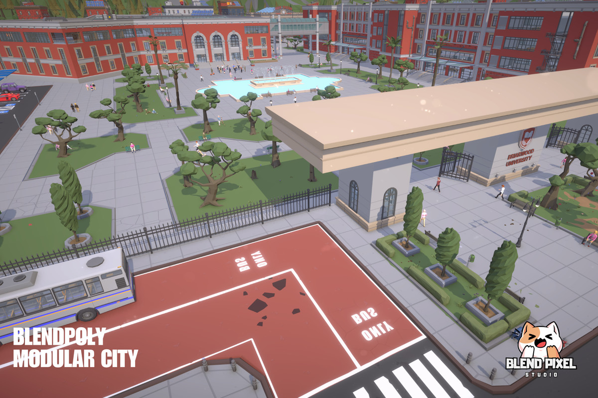 BlendPoly Modular City - Low Poly Assets