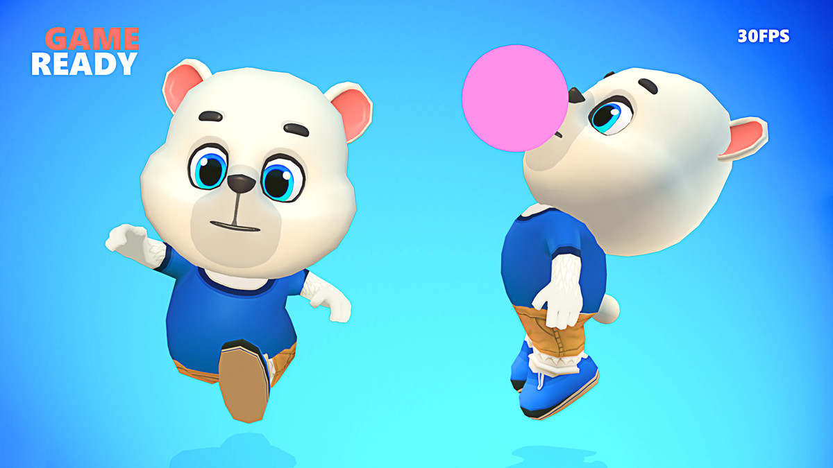 Polar Bear Lowpoly Animated