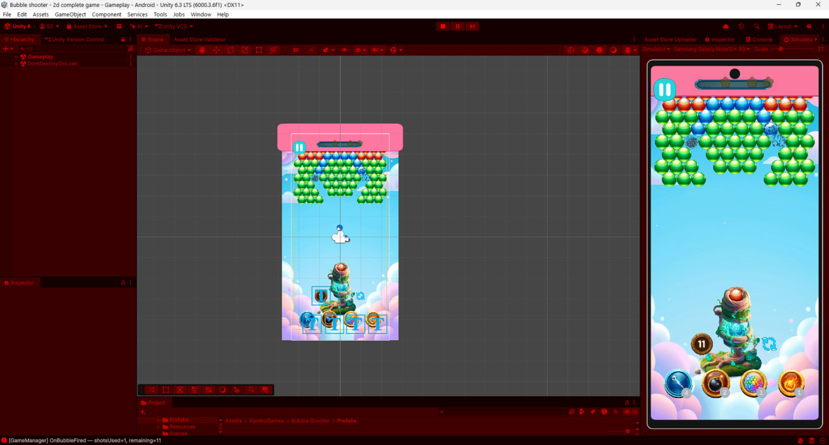 Bubble Shooter - Complete 2D Game