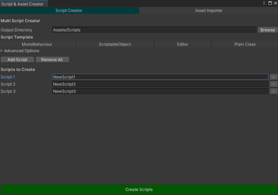 Batch Script & Asset Importer/Creator