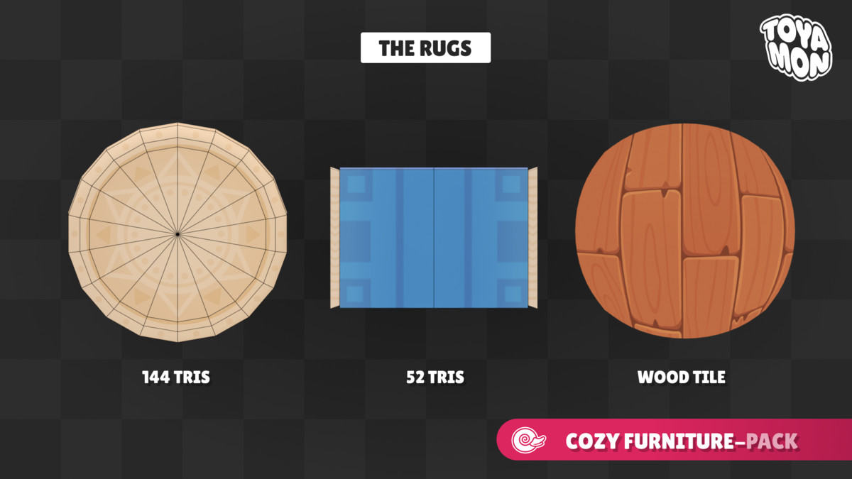 Stylized Cozy Furniture Pack - Low poly
