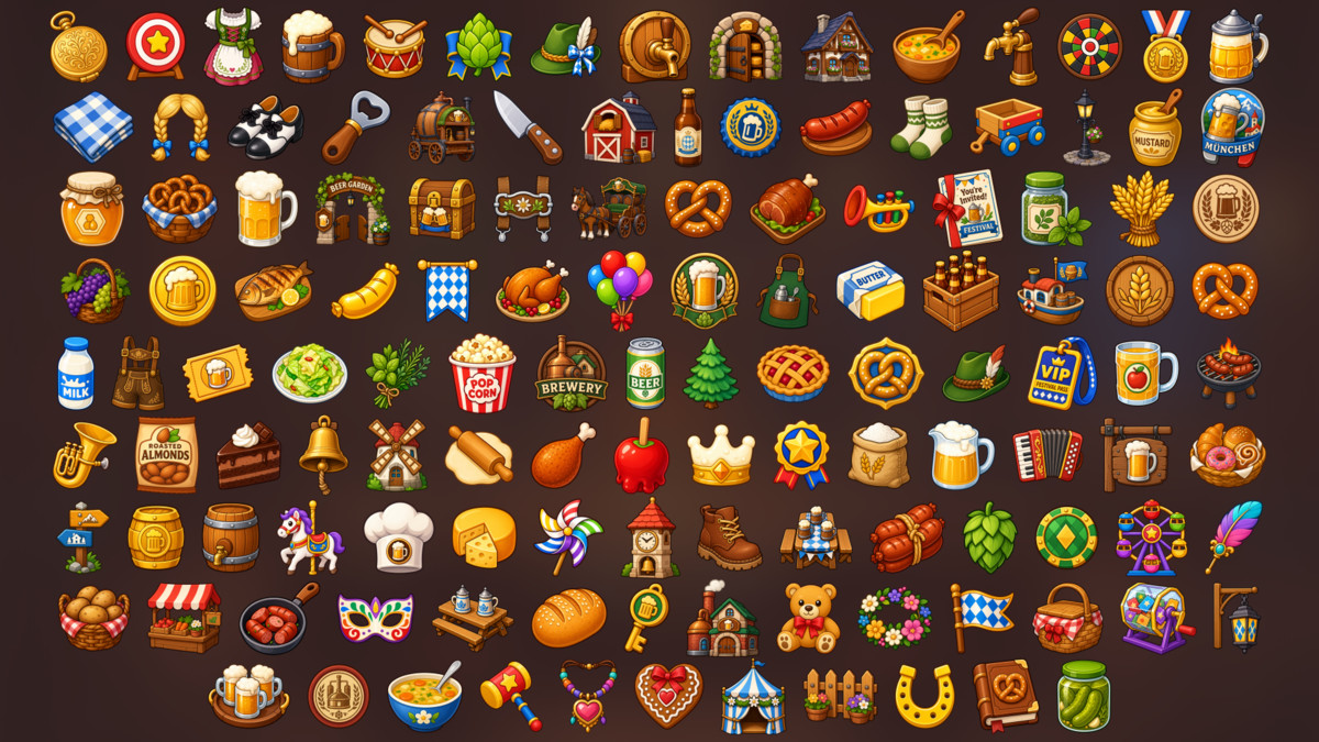 Oktoberfest Brewery Festival Food Rewards Collectibles Icons Pack