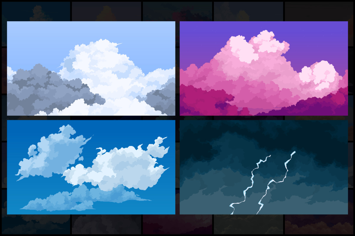 28 Sky Backgrounds Pixel Art