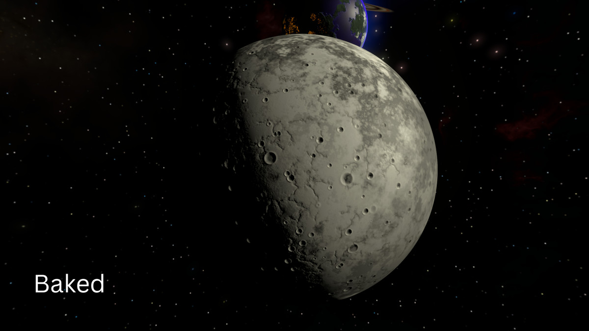 Terrestrial Planets and Moons: Procedural Shaders, Effects and In-Editor Baking
