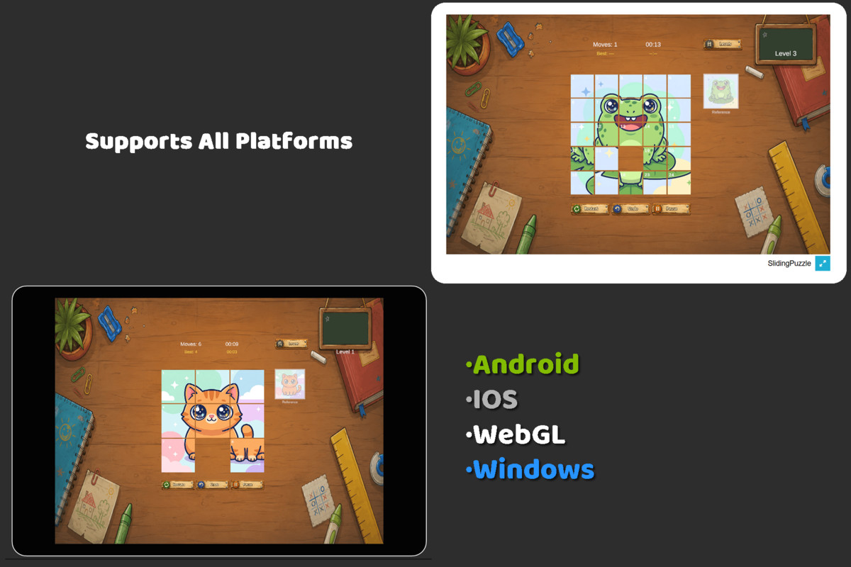 Sliding Puzzle - Complete Game Template