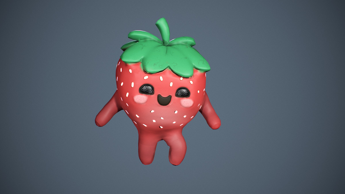 Strawberry Low poly