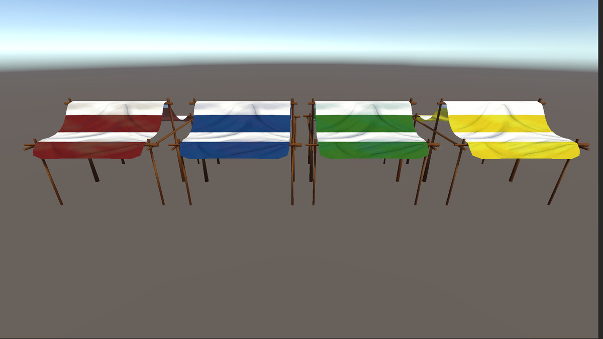 Stylized Hand-Painted Market Stalls & Props