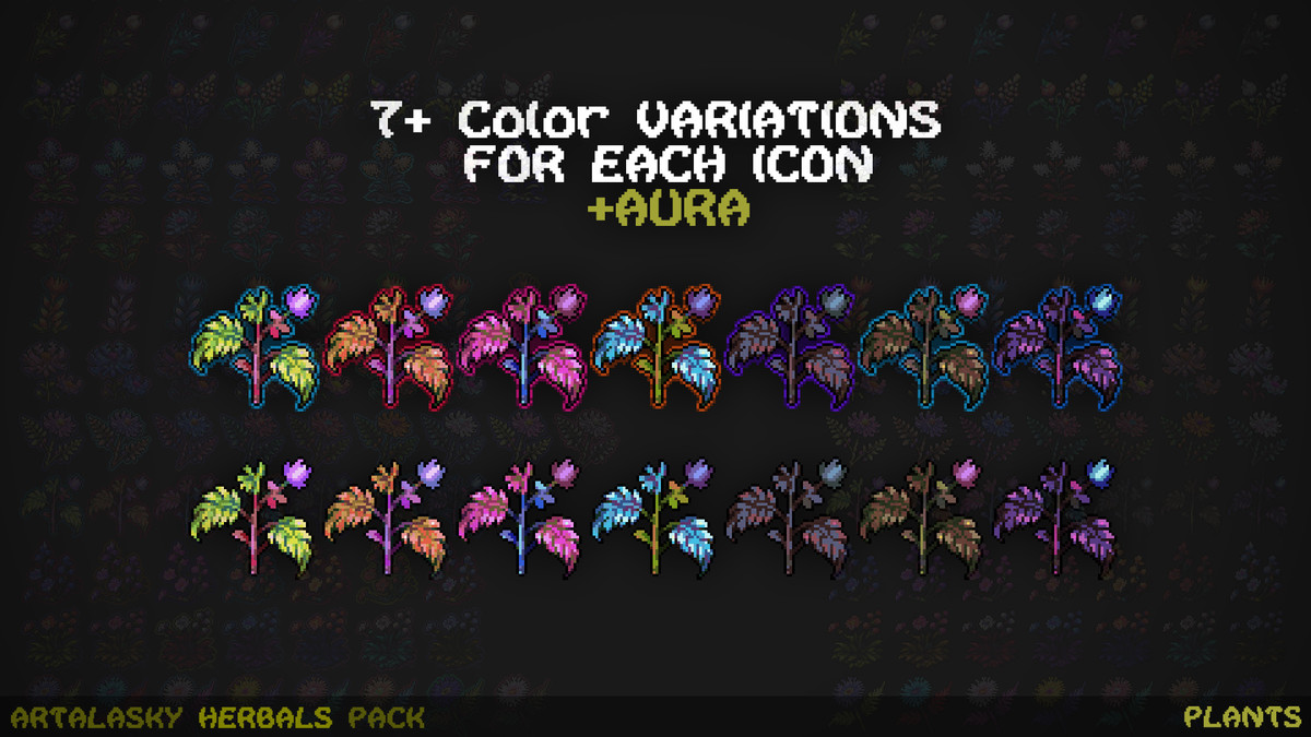 Pixel Herbal Inventory Icons Pack