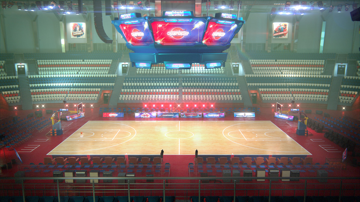 Basketball Arena Stadium Interior - Modular Environment 3D Level
