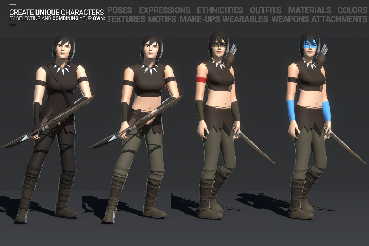 Polyquest Heroes: Warrior I Huntress