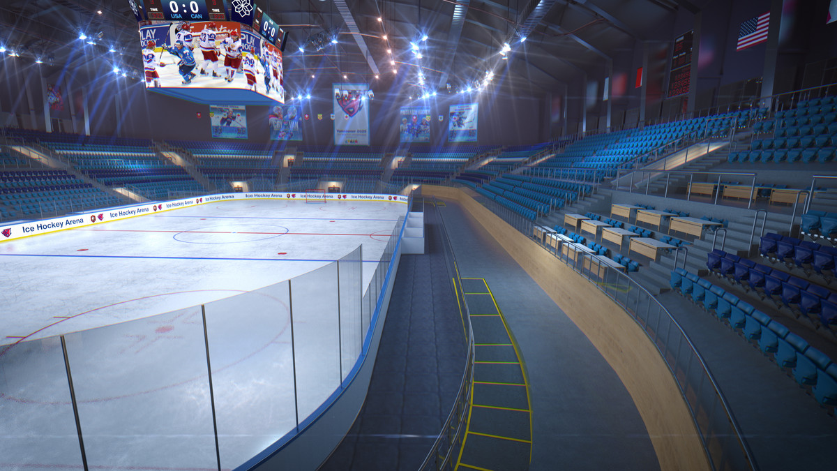 Modular Ice Hockey Arena Stadium Interior 3d Level