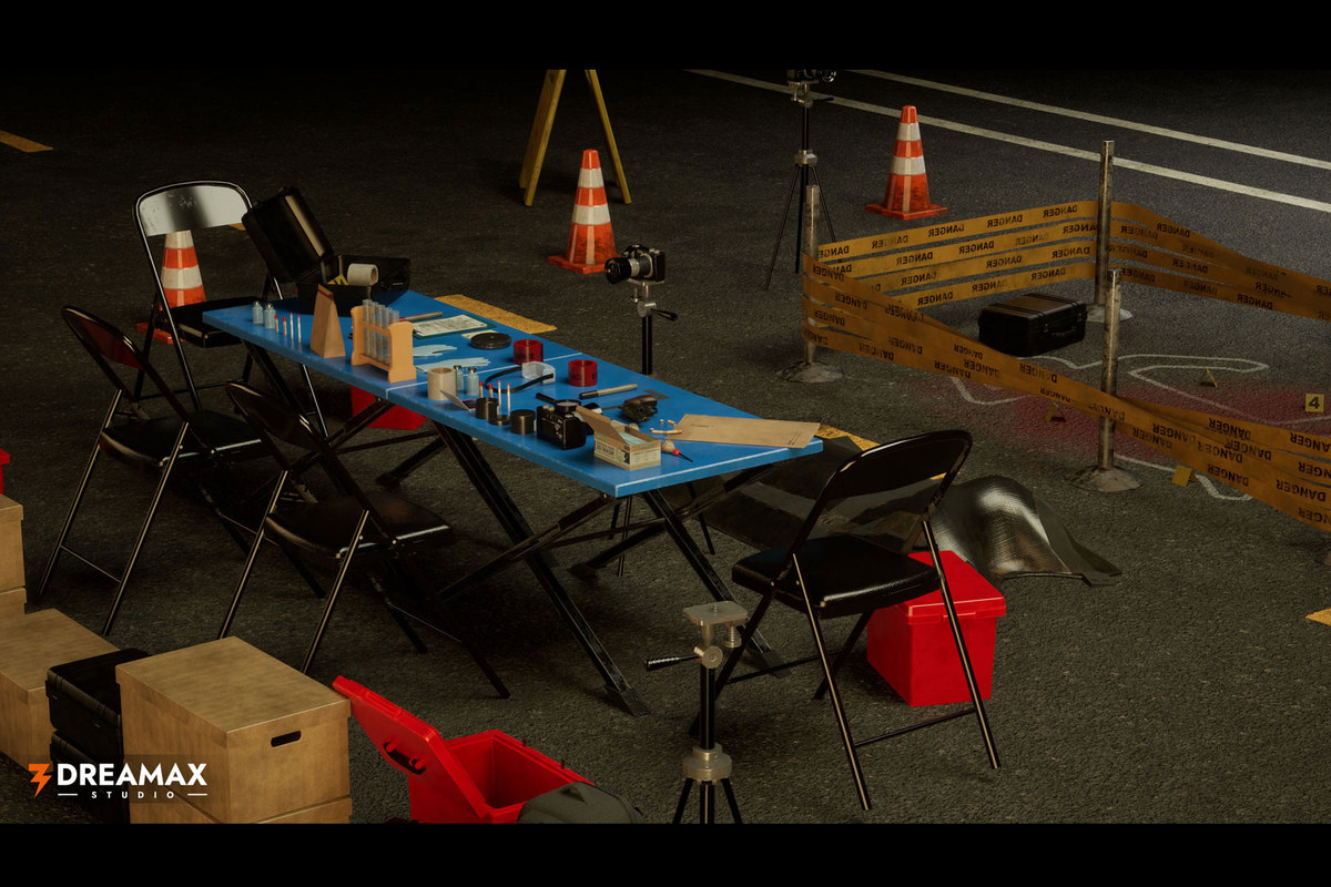 Crime Scene Props - Forensic Evidence Kit, Body Bag, Police Tape & Investigation