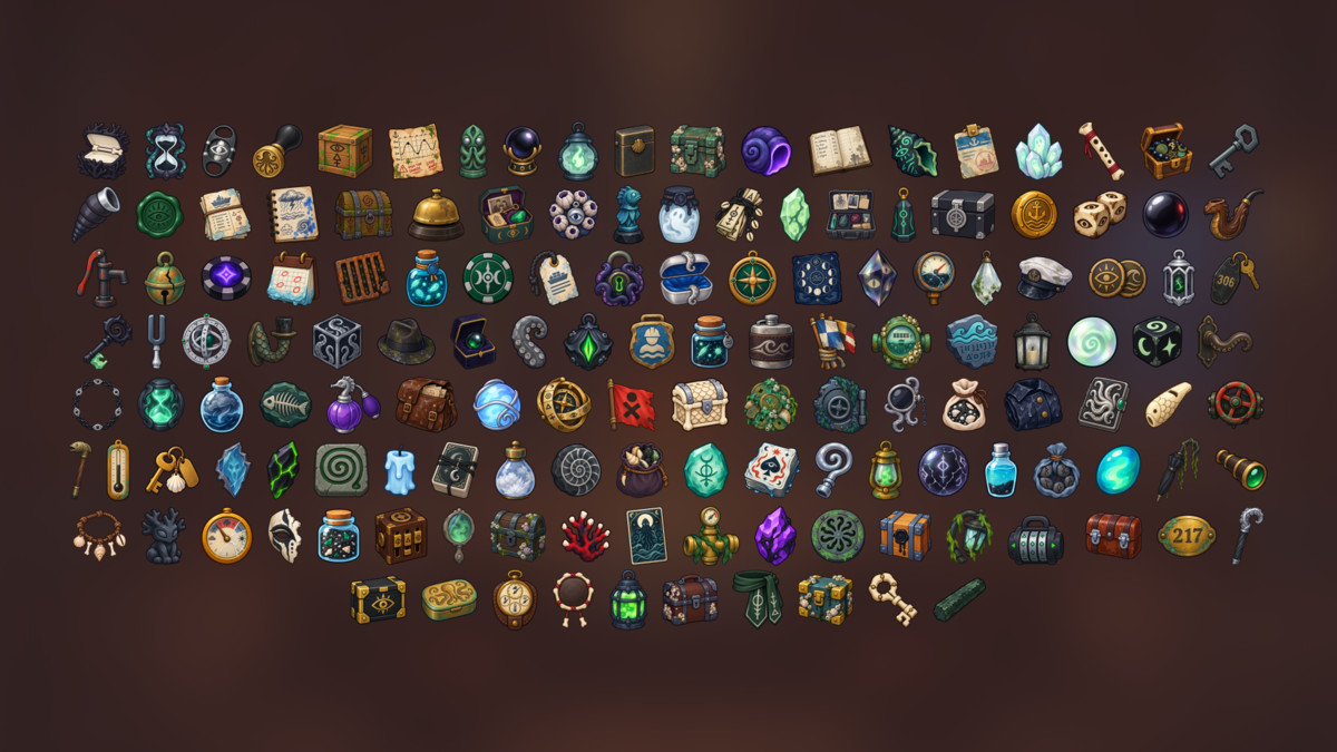 Lovecraftian Maritime Occult Relics Nautical Exploration Icons Pack