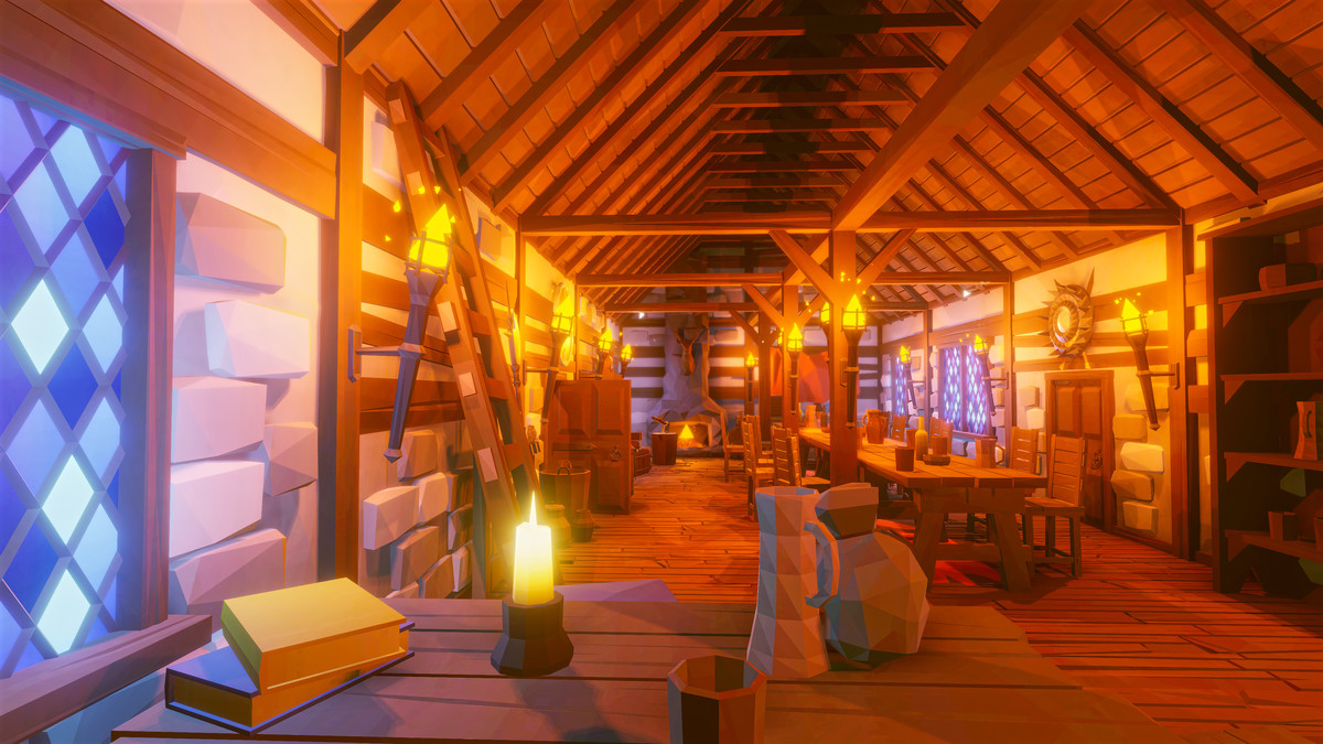 Low Poly Medieval Interior and Constructions