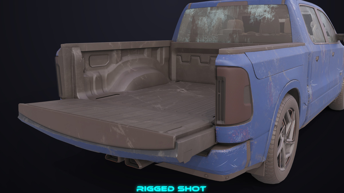 Pickup Truck 03 Blue Dusty URP HDRP Textures