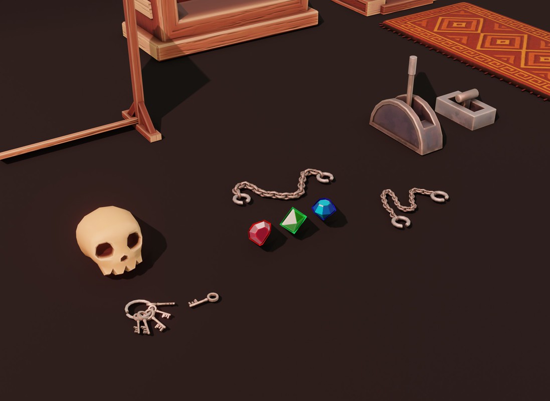 Stylized Fantasy Interiors – Low Poly 3D Props Pack (Built-in)