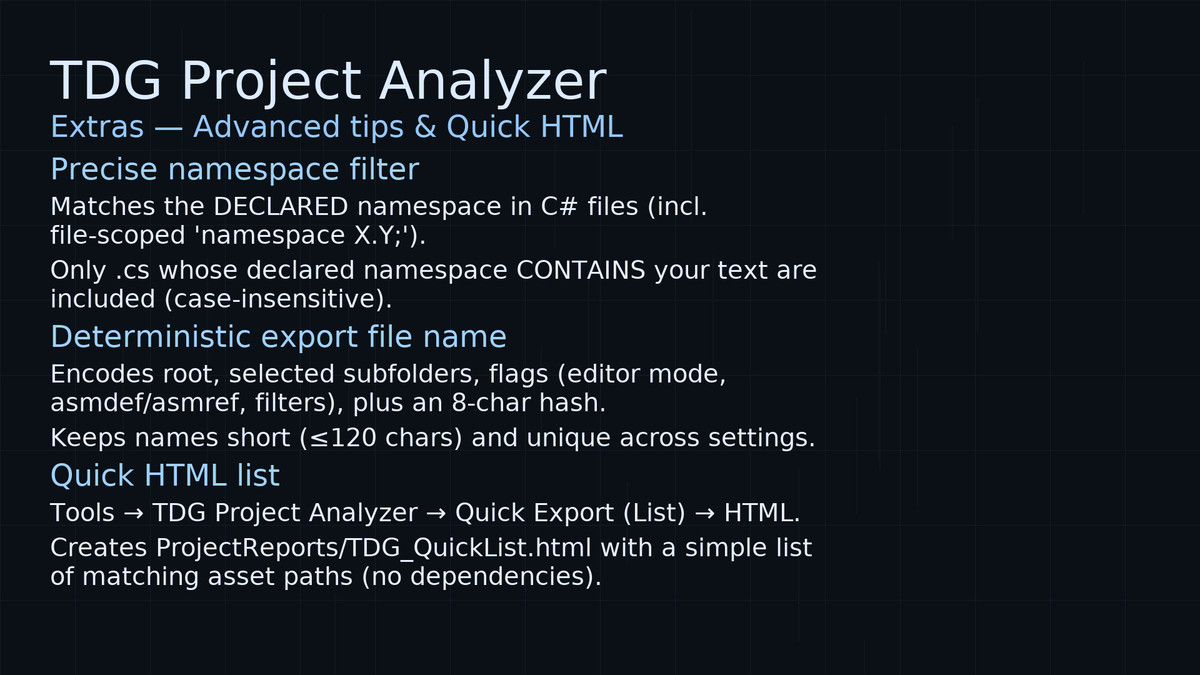 TDG Project Analyzer