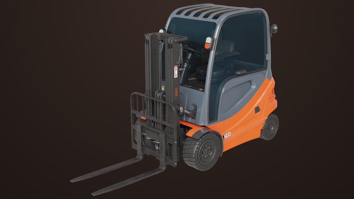 Forklift Truck 01 Orange URP HDRP Textures