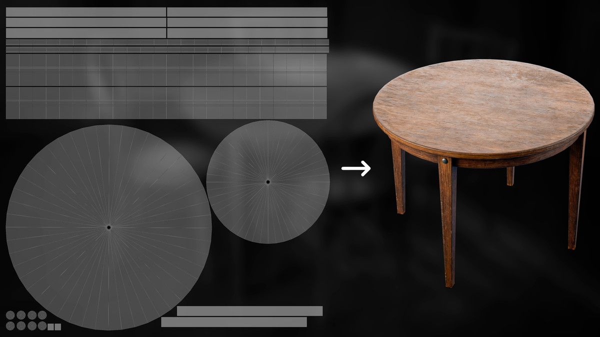 Kitchen Wooden Furniture - Game Ready Props Pack