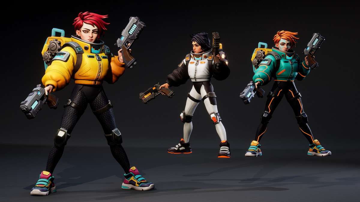 Volt Runner – Stylized Sci-Fi Female Character (3 Skins, Game Ready)