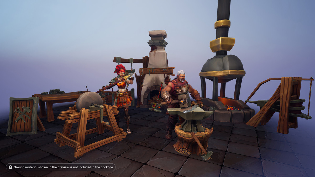 Stylized Blacksmith’s Forge: NPCs & Props Pack