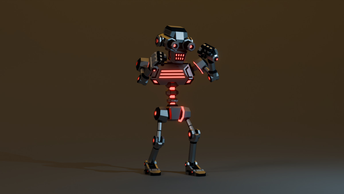 Sci-Fi Robot X-26.1 low-poly stylized
