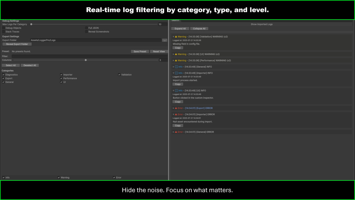 LoggerPro: Editor Diagnostics Toolkit