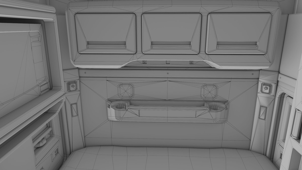 Heavy Truck Chassis 05 White Interior URP HDRP Textures