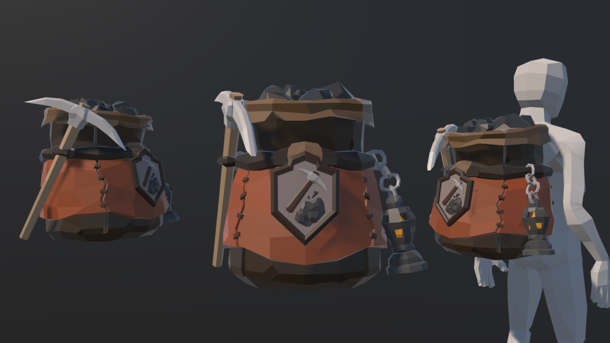 GanzSe Fantasy Low Poly Backpacks Pack Vol.1