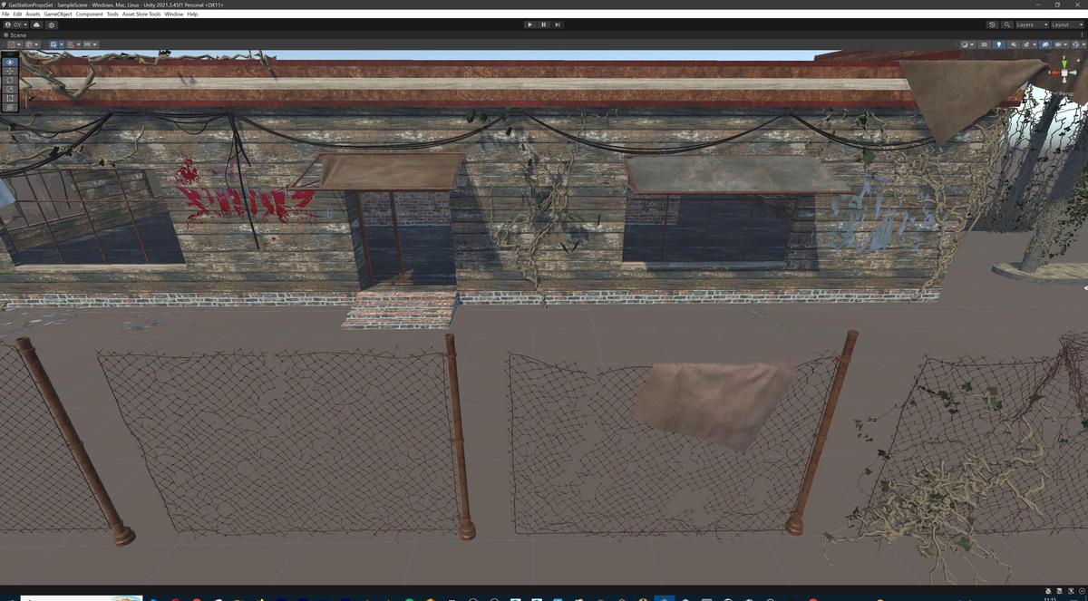 Post-Apocalyptic Junkyard Rusty Gas Station Props Pack (217 3d assets)