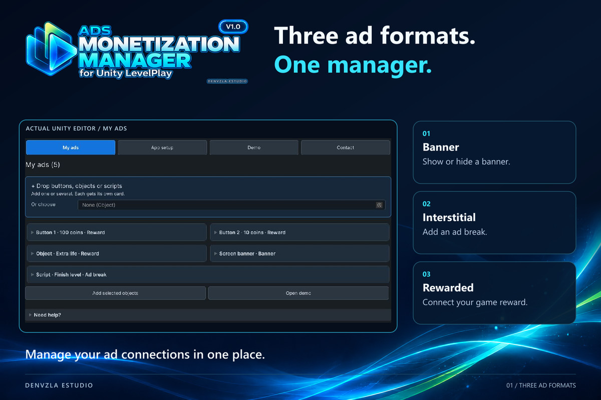 ADS Monetization Manager for Unity LevelPlay