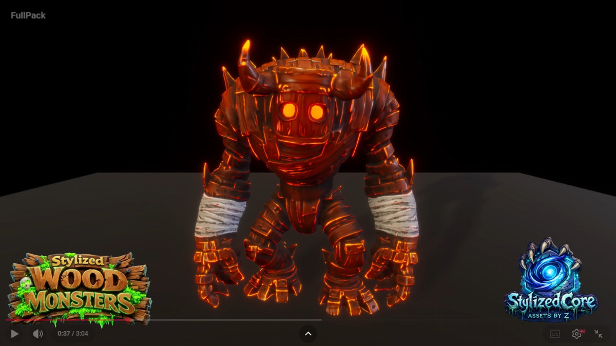 Wood Monsters Pack 1 – 4 Stylized Animated Creatures (LOD + Skins)