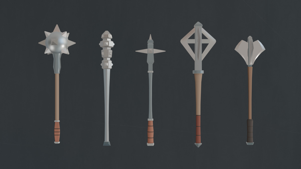 RPG Melee Weapon Pack, Low Poly, Game-Ready