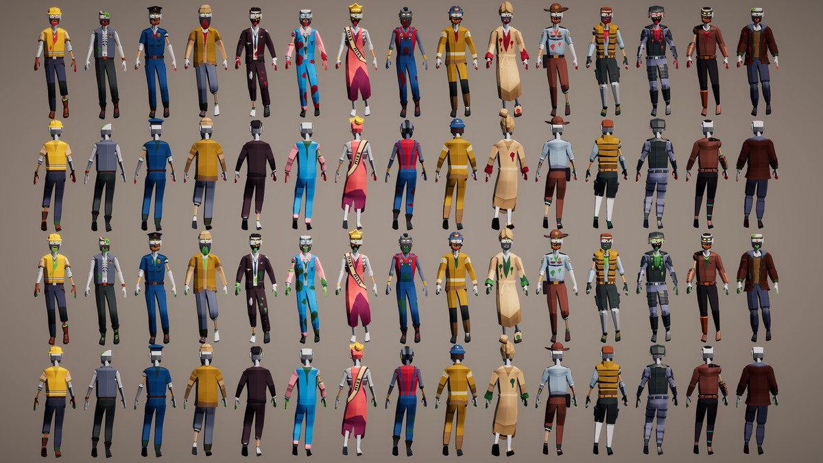 3D Characters Lowpolly Bundle 6