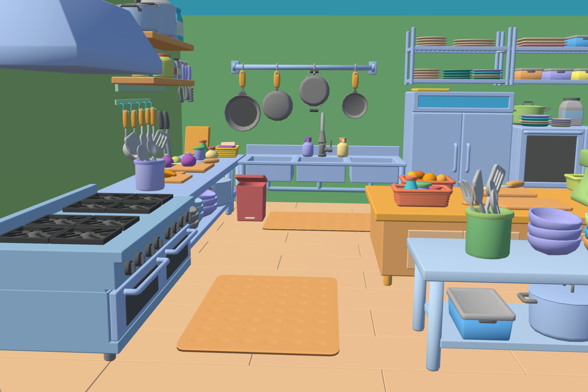 Cute Low Poly Kitchen Pack - Colorful Interior Props