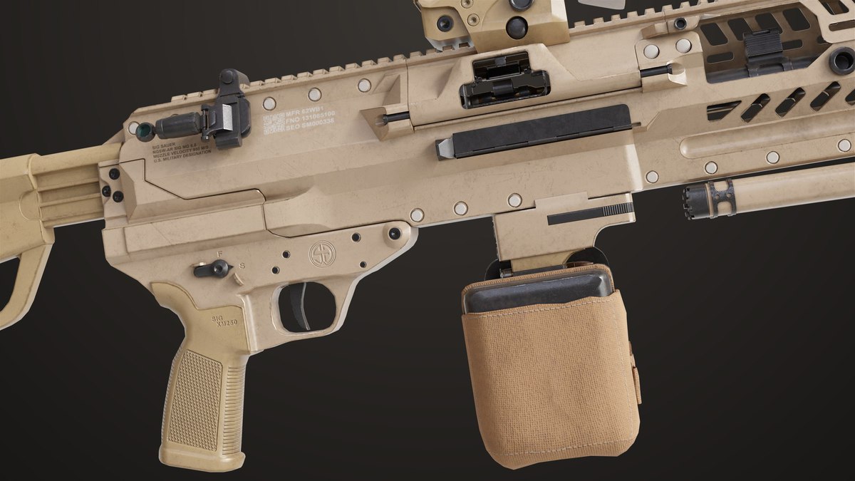 Machine Gun 14 Brown URP HDRP Textures