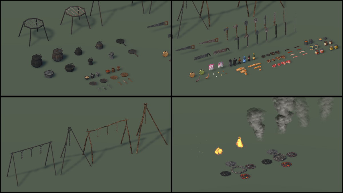 Campsite - Retro Style Modular Environment Pack