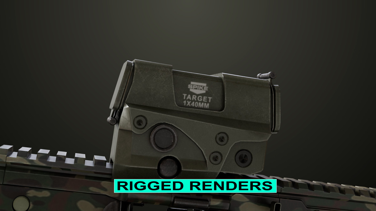 Machine Gun 14 Military Green URP HDRP Textures