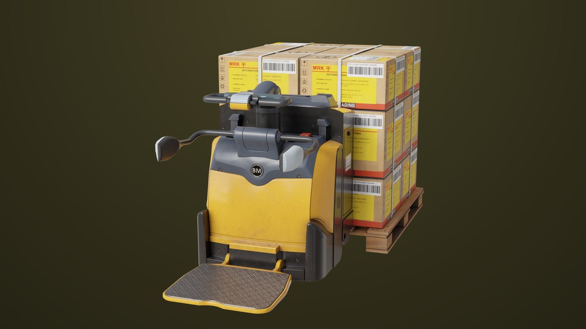 Forklift Trucks and Pallet Yellow Collection URP HDRP Textures