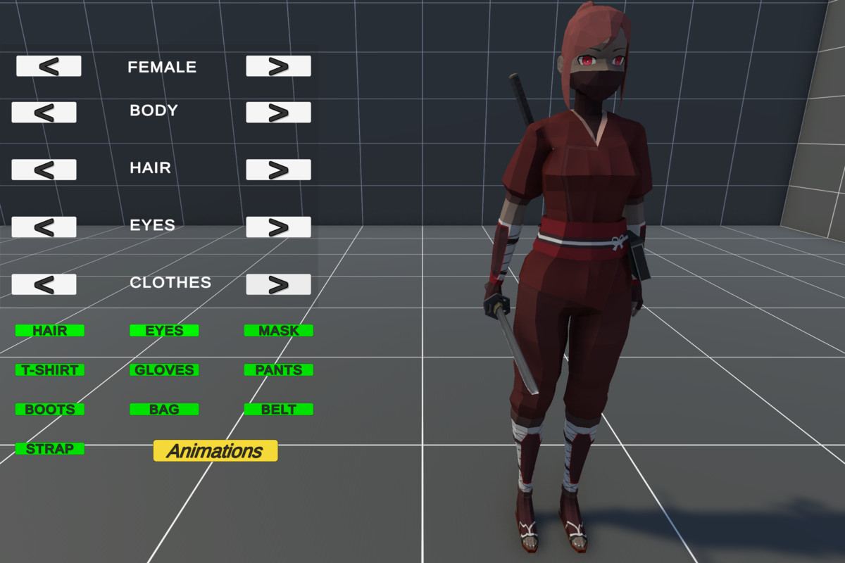 Stylized Ninjas Pack - Animated Characters (Male & Female)