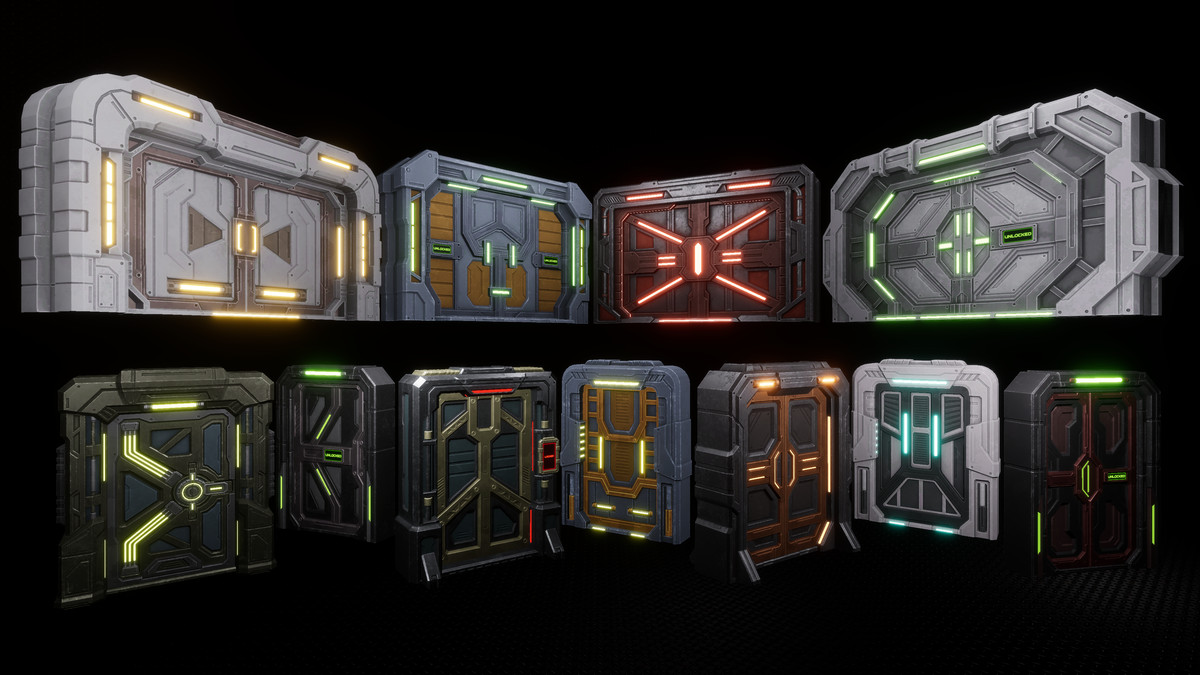 Sci-fi Doors Props Pack