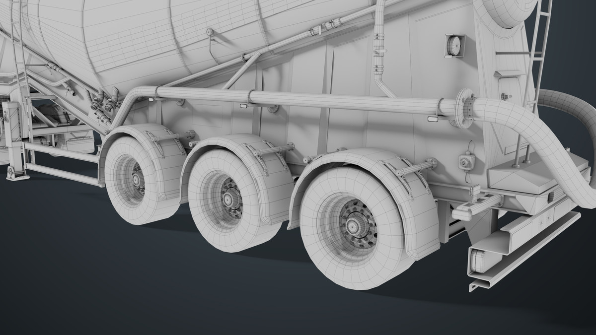 Chassis06 Cement Trailer 01 White URP HDRP Textures