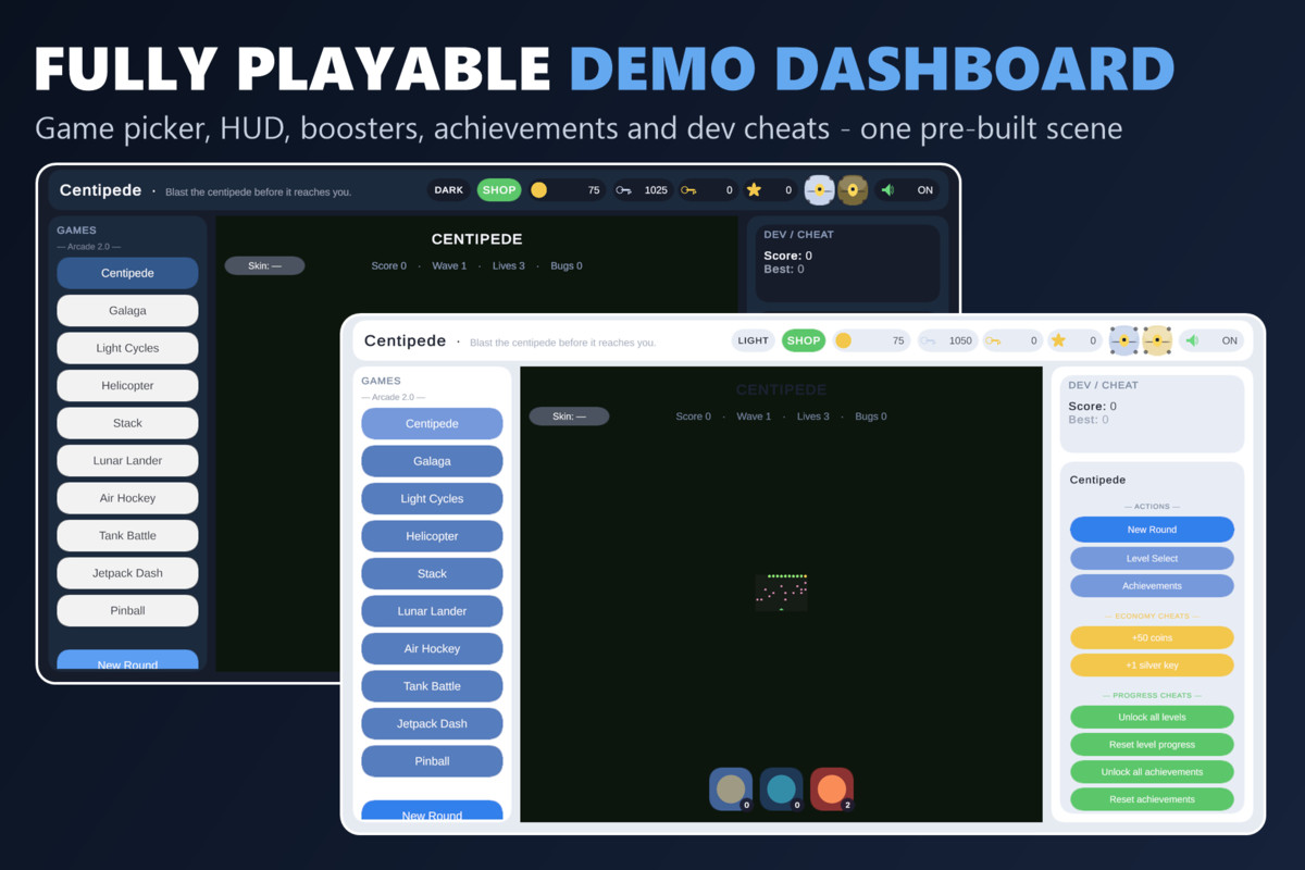 Mini Game Templates Arcade 2.0 - 10 Arcade Starters for Unity
