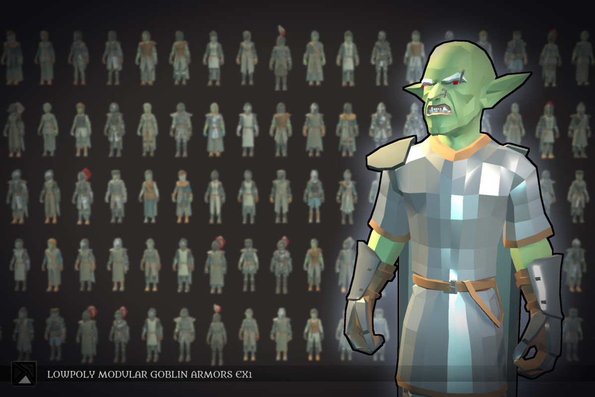 Low Poly Goblins Modular Armors Bundle - LOWPOLY MEDIEVAL FANTASY SERIES