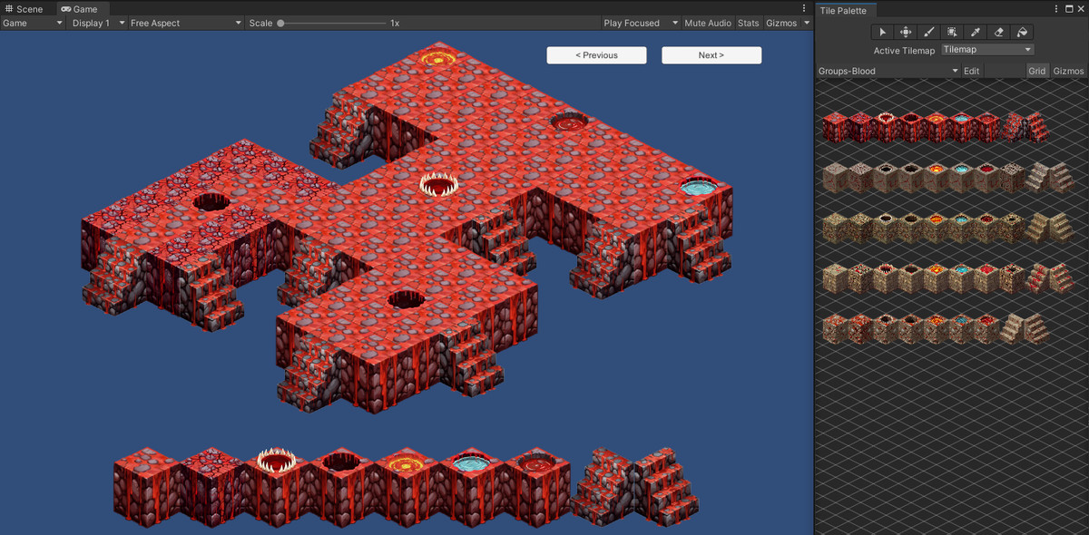 2D Isometric Modular Tileset – Flesh, Blood & Skull