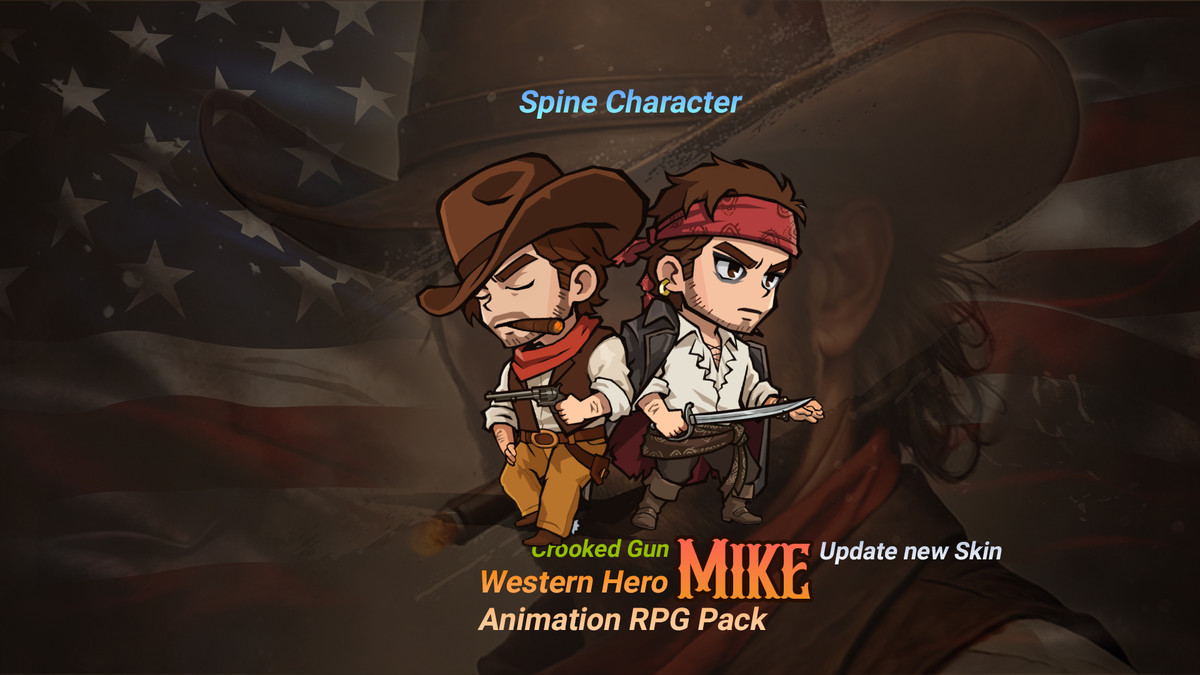 Cowboy_Crooked Gun_ Spine animation 2D Character