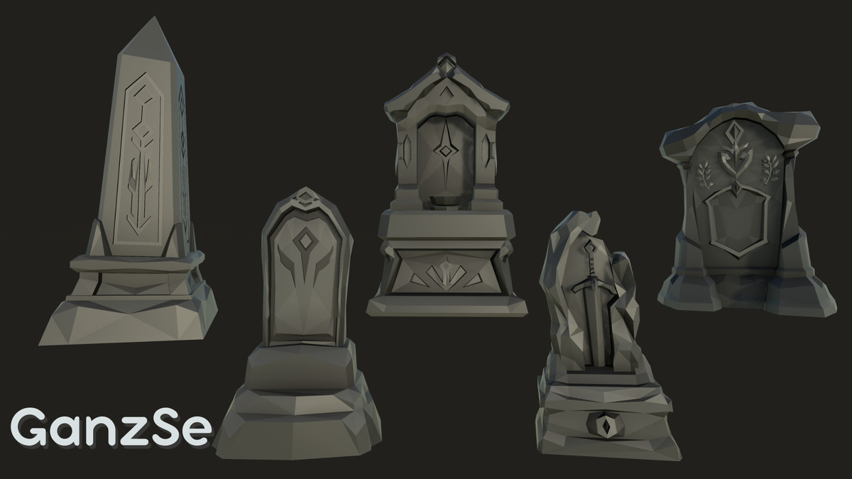 GanzSe Sacred Graveyard - Stylized Low Poly Environment