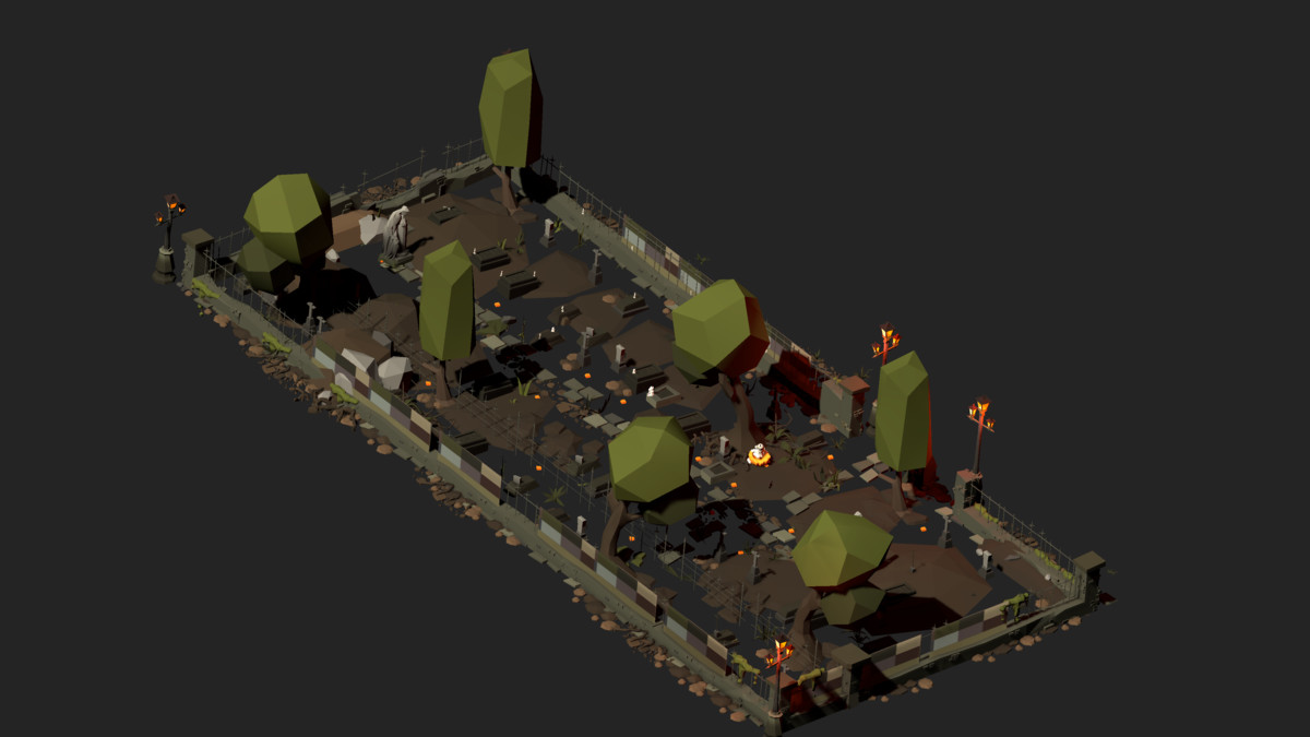 NecroPOLY - Low Poly Cemetery Kit — FREE - Dark Corners